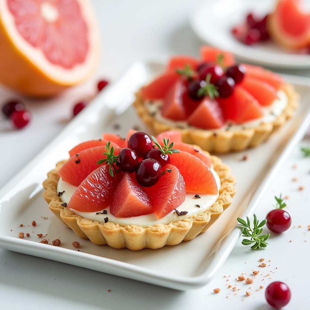 Cranberry Grapefruit Cheese Tarts