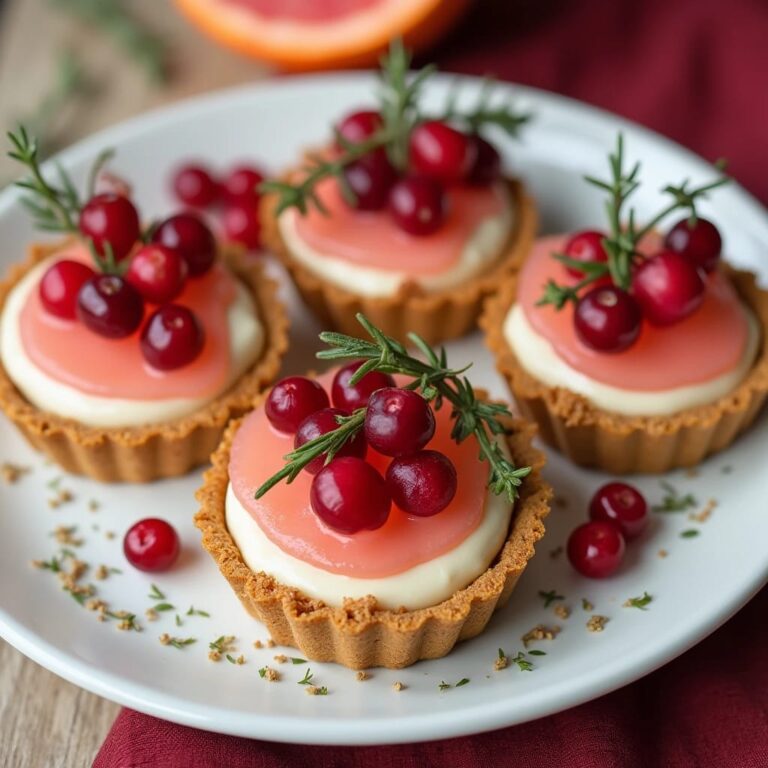 Cranberry Grapefruit Cheese Tarts